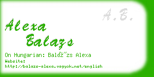 alexa balazs business card